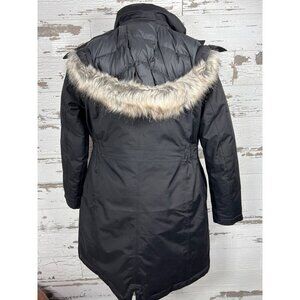 THE NORTH FACE Arctic Hyvent Down Parka Detachable Hood Black Women's Sz M EUC